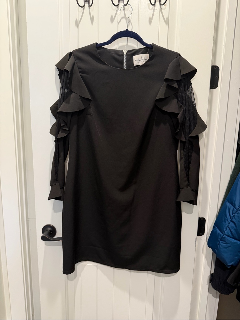 Black Ruffle Sleeve Dress by Nicole Miller